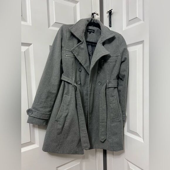 New look grey pea coat - Picture 1 of 11